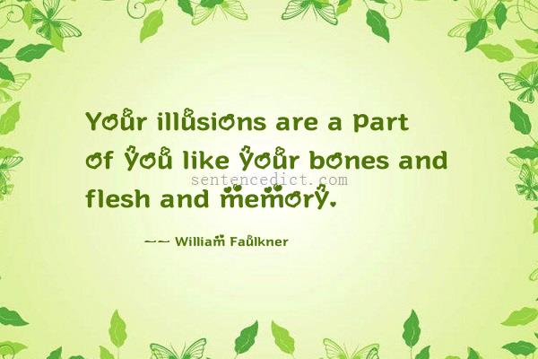 Good sentence's beautiful picture_Your illusions are a part of you like your bones and flesh and memory.