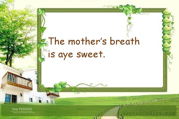 Good sentence's beautiful picture_The mother’s breath is aye sweet.