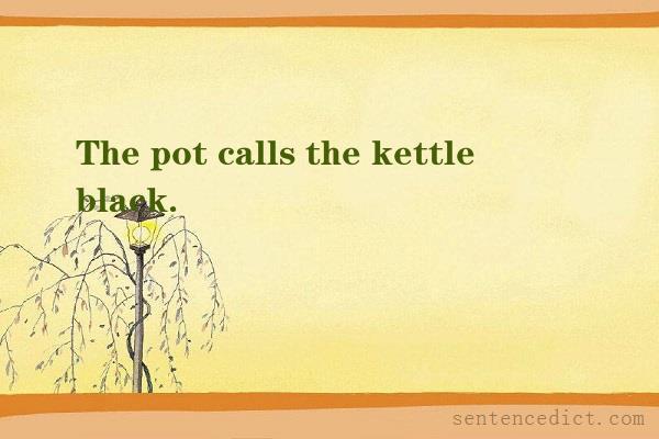 Good sentence's beautiful picture_The pot calls the kettle black.
