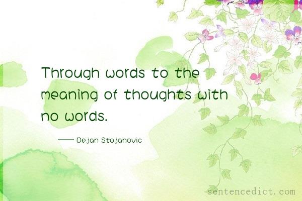 Good sentence's beautiful picture_Through words to the meaning of thoughts with no words.