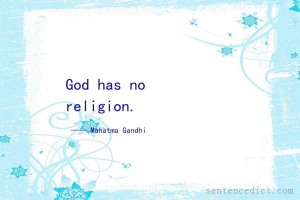 Good sentence's beautiful picture_God has no religion.