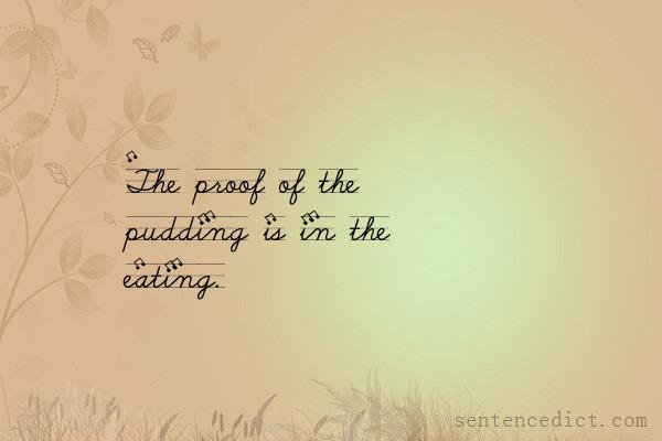 Good sentence's beautiful picture_The proof of the pudding is in the eating.