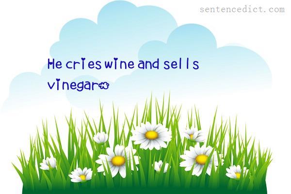 Good sentence's beautiful picture_He cries wine and sells vinegar.