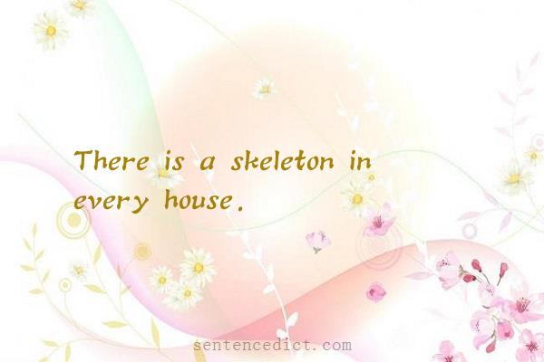 Good sentence's beautiful picture_There is a skeleton in every house.