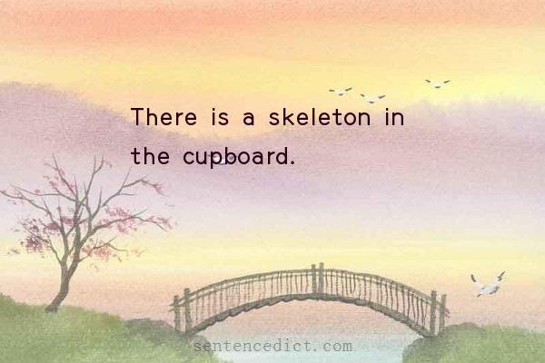 Good sentence's beautiful picture_There is a skeleton in the cupboard.