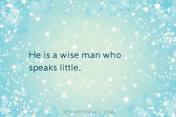 Good sentence's beautiful picture_He is a wise man who speaks little.