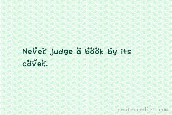 Good sentence's beautiful picture_Never judge a book by its cover.