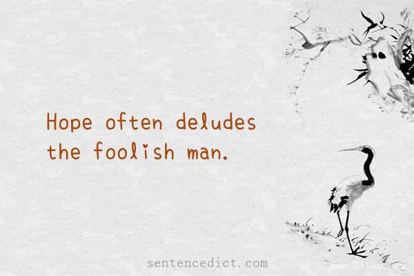 Good sentence's beautiful picture_Hope often deludes the foolish man.