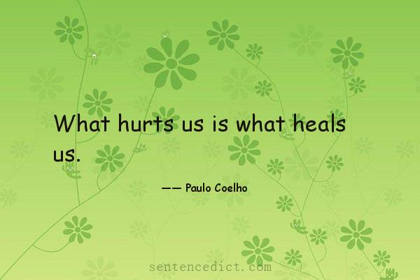 Good sentence's beautiful picture_What hurts us is what heals us.