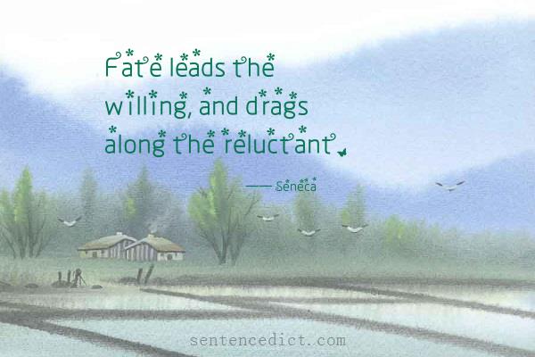 Good sentence's beautiful picture_Fate leads the willing, and drags along the reluctant.