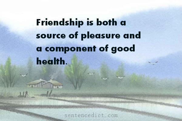 Good sentence's beautiful picture_Friendship is both a source of pleasure and a component of good health.