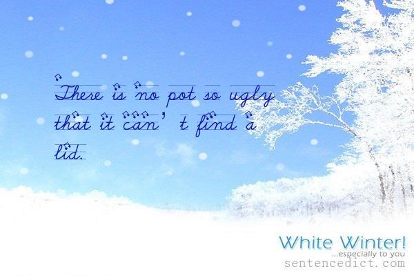 Good sentence's beautiful picture_There is no pot so ugly that it can’t find a lid.