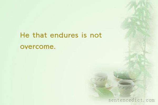Good sentence's beautiful picture_He that endures is not overcome.