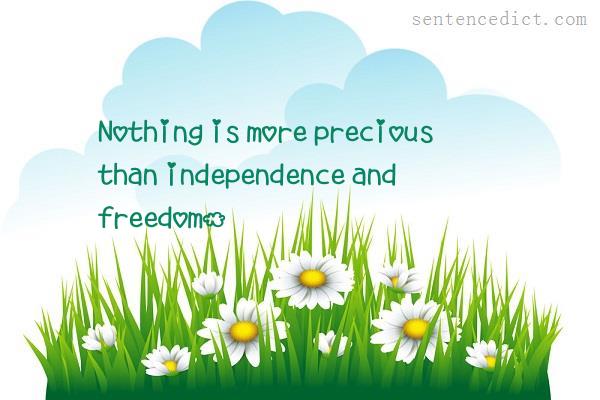 Good sentence's beautiful picture_Nothing is more precious than independence and freedom.