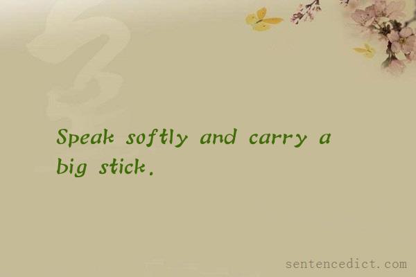 Good sentence's beautiful picture_Speak softly and carry a big stick.