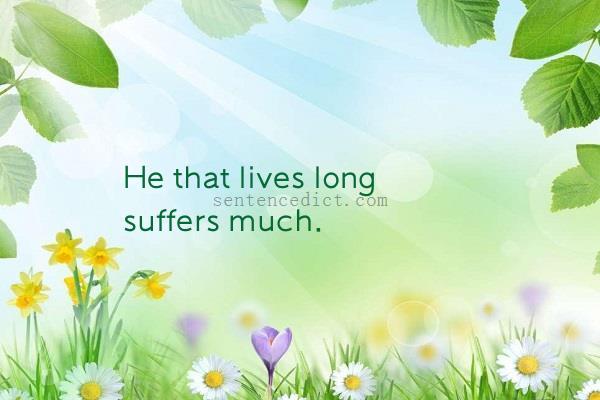 Good sentence's beautiful picture_He that lives long suffers much.