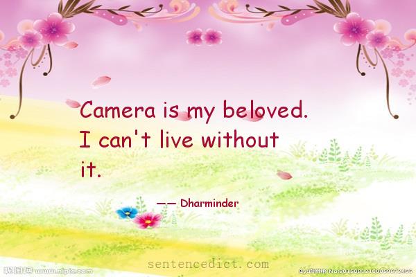 Good sentence's beautiful picture_Camera is my beloved. I can't live without it.