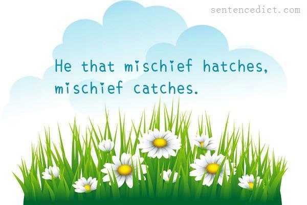 Good sentence's beautiful picture_He that mischief hatches, mischief catches.