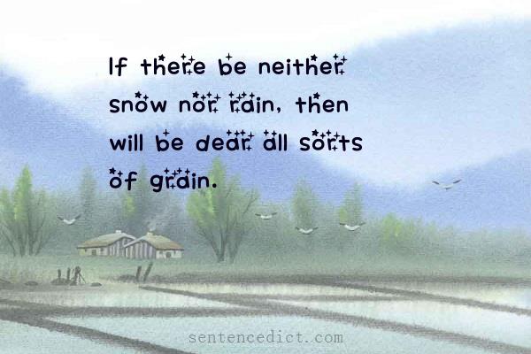Good sentence's beautiful picture_If there be neither snow nor rain, then will be dear all sorts of grain.