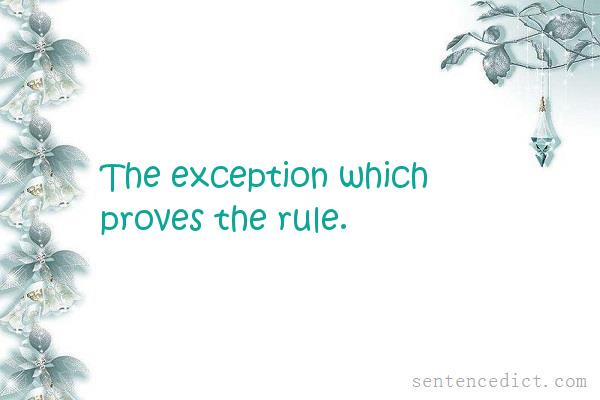 Good sentence's beautiful picture_The exception which proves the rule.