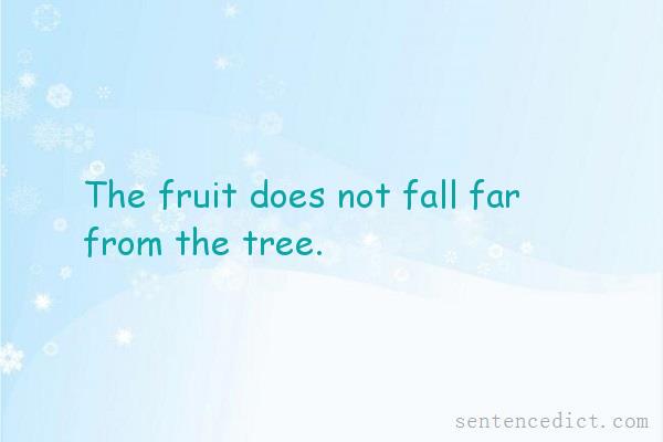 Good sentence's beautiful picture_The fruit does not fall far from the tree.