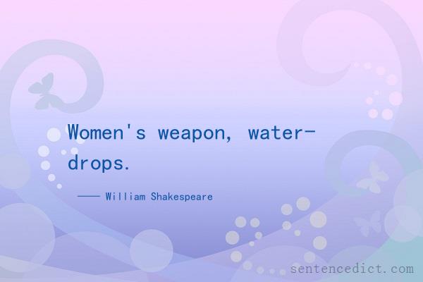 Good sentence's beautiful picture_Women's weapon, water- drops.