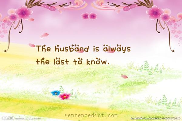 Good sentence's beautiful picture_The husband is always the last to know.