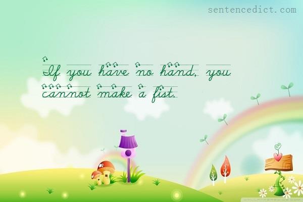Good sentence's beautiful picture_If you have no hand, you cannot make a fist.