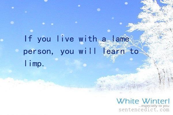 Good sentence's beautiful picture_If you live with a lame person, you will learn to limp.