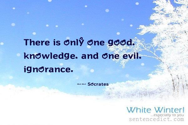 Good sentence's beautiful picture_There is only one good, knowledge, and one evil, ignorance.