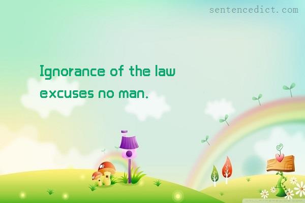 Good sentence's beautiful picture_Ignorance of the law excuses no man.