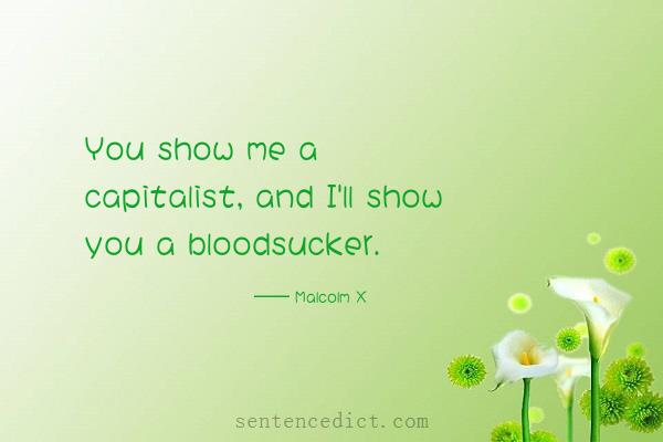 Good sentence's beautiful picture_You show me a capitalist, and I'll show you a bloodsucker.