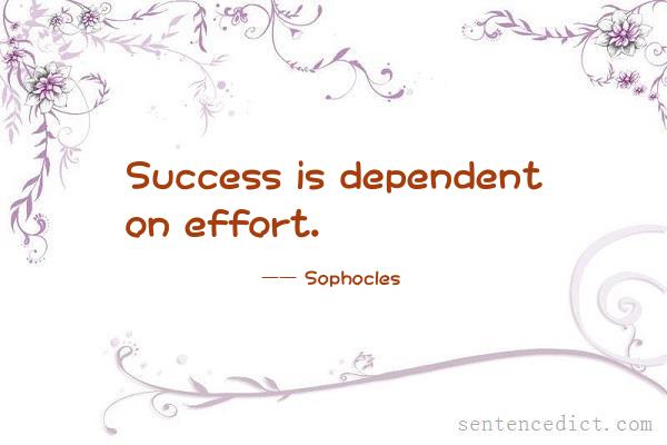 Good sentence's beautiful picture_Success is dependent on effort.
