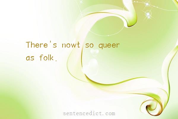 Good sentence's beautiful picture_There's nowt so queer as folk.
