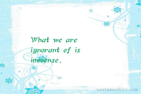 Good sentence's beautiful picture_What we are ignorant of is immense.