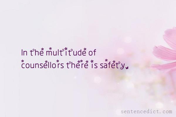 Good sentence's beautiful picture_In the multitude of counsellors there is safety.