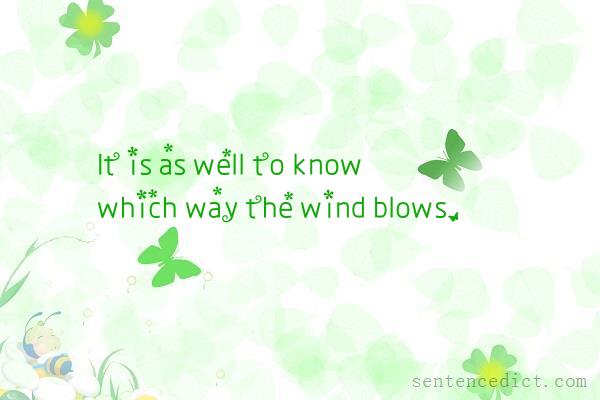Good sentence's beautiful picture_It is as well to know which way the wind blows.