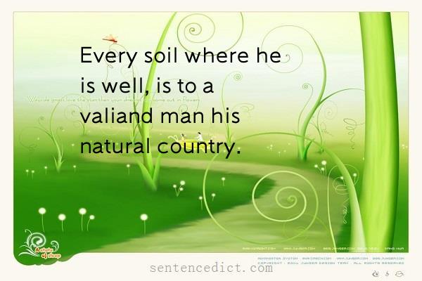 Good sentence's beautiful picture_Every soil where he is well, is to a valiand man his natural country.