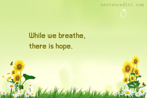Good sentence's beautiful picture_While we breathe, there is hope.