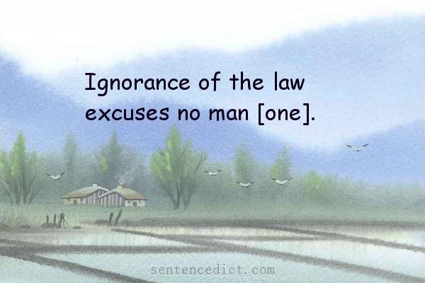 Good sentence's beautiful picture_Ignorance of the law excuses no man [one].