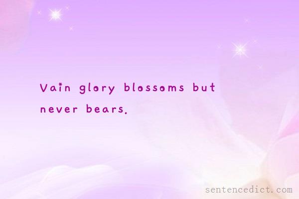 Good sentence's beautiful picture_Vain glory blossoms but never bears.