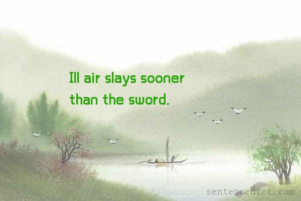 Good sentence's beautiful picture_Ill air slays sooner than the sword.