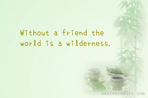 Good sentence's beautiful picture_Without a friend the world is a wilderness.