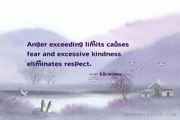 Good sentence's beautiful picture_Anger exceeding limits causes fear and excessive kindness eliminates respect.