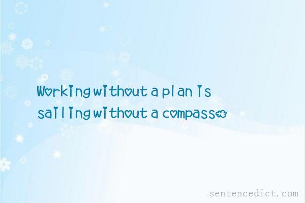 Good sentence's beautiful picture_Working without a plan is sailing without a compass.