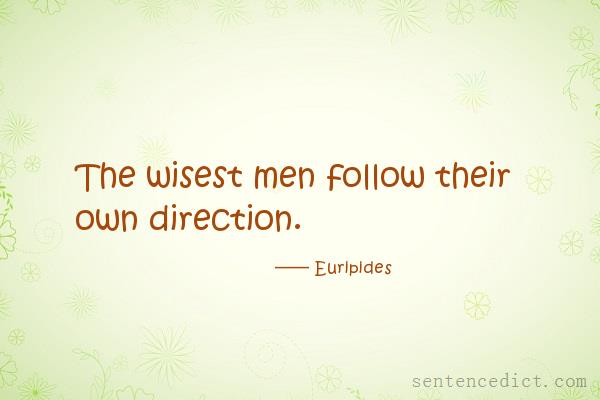 Good sentence's beautiful picture_The wisest men follow their own direction.