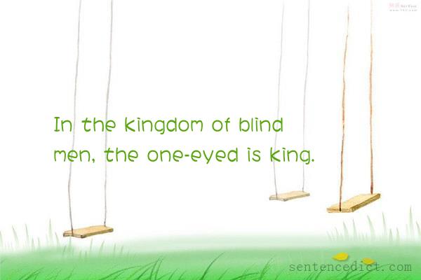 Good sentence's beautiful picture_In the kingdom of blind men, the one-eyed is king.