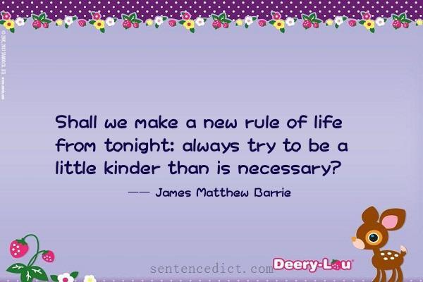Good sentence's beautiful picture_Shall we make a new rule of life from tonight: always try to be a little kinder than is necessary?