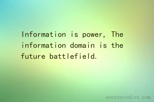 Good sentence's beautiful picture_Information is power, The information domain is the future battlefield.