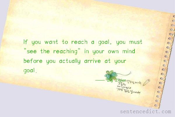 Good sentence's beautiful picture_If you want to reach a goal, you must "see the reaching" in your own mind before you actually arrive at your goal.